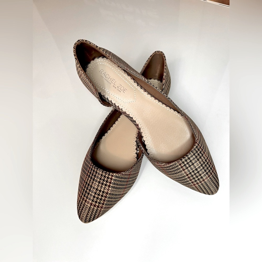 Rachel Zoe Brown Houndstooth Flats